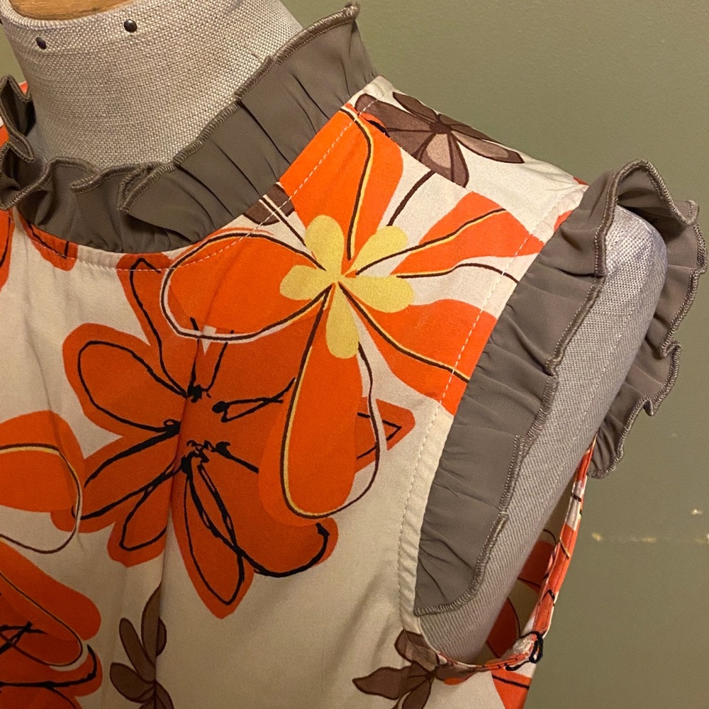 Ruffled Floral Open Back Dress - Picture 7 of 13